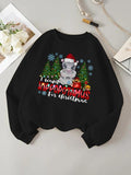 Women'WB shield Christmas TNF Drop Shoulder Sweatshirt, Casual Letter Print Long Sleeve Pullover for Daily Wear, Ladies...