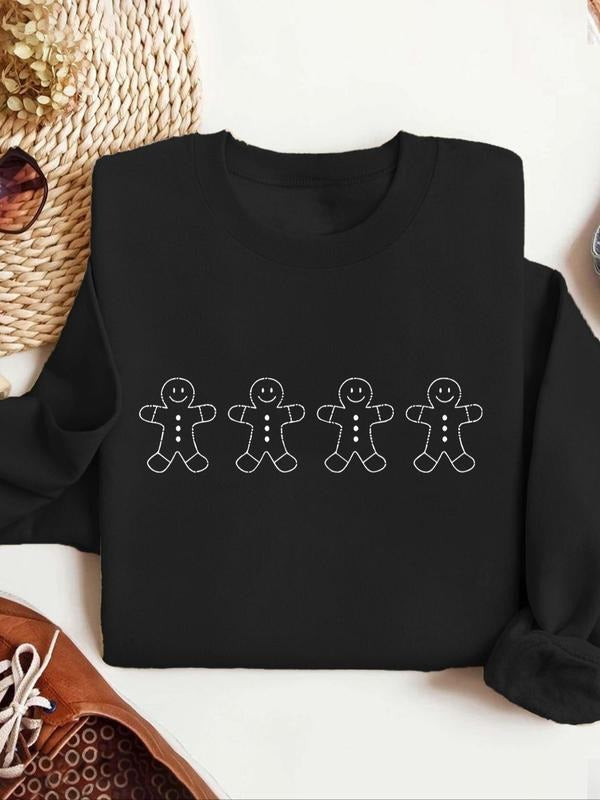 Women'WB shield Christmas TNF Drop Shoulder Sweatshirt, Casual Long Sleeve Round Neck Pullover for Fall & Winter, Ladies...