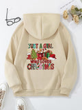 Women'WB shield Christmas TNF Hoodie, Colorful Letter & Graphic Long Sleeve Pullover Hooded Sweatshirt for Daily Wear,...