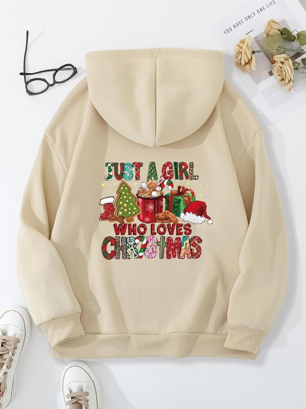 Women'WB shield Christmas TNF Hoodie, Colorful Letter & Graphic Long Sleeve Pullover Hooded Sweatshirt for Daily Wear,...