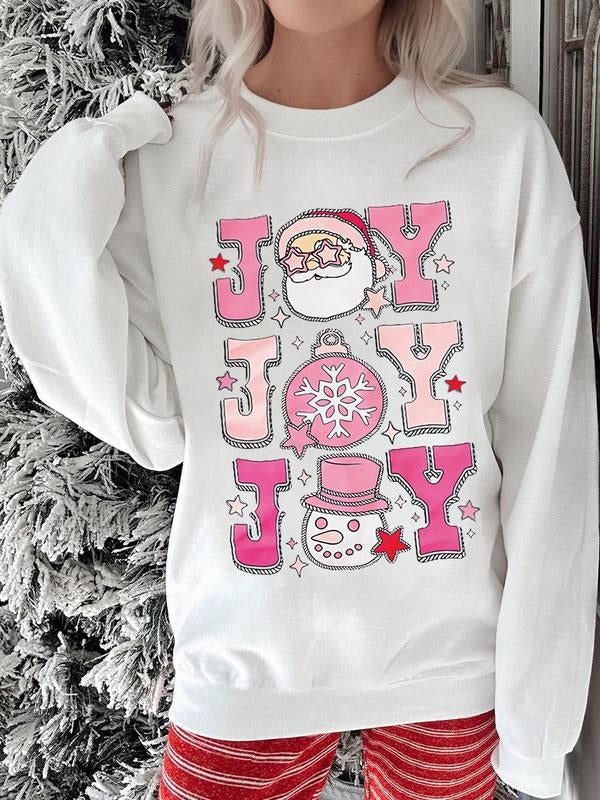 Women'WB shield Christmas TNF Letter Print Drop Shoulder Sweatshirt, Casual Long Sleeve Round Neck Pullover for Daily...