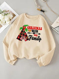 Women'WB shield Christmas TNF Letter Print Drop Shoulder Sweatshirt, Casual Long Sleeve Round Neck Pullover for Daily...