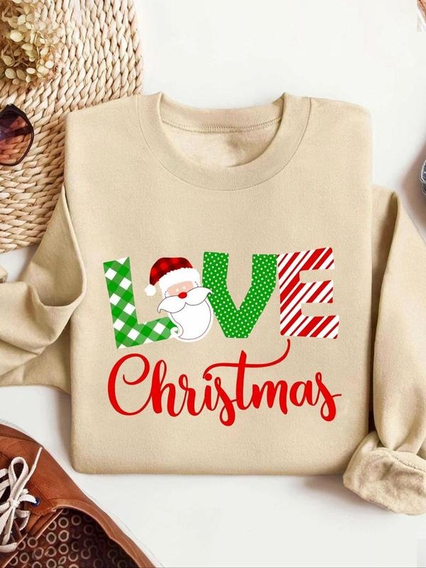 Women'WB shield Christmas TNF Print Crew Neck Pullover, Casual Long Sleeve Sweatshirt for Daily Wear, Ladies TNF for Fall...