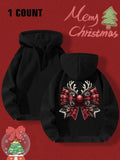 Women'WB shield Christmas TNF Print Half Zip Hoodie, Casual Long Sleeve Hooded Sweatshirt for Fall & Winter, Women'WB...