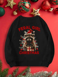 Women'WB shield Christmas TNF Raccoon Print Drop Shoulder Sweatshirt, Cute Crew Neck Pullover, Casual Long-sleeve Top for...