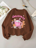 Women'WB shield Christmas TNF Sweatshirt, Casual Drop Shoulder Long Sleeve Pullover, Ladies Top for Daily Wear T-Shirts,...