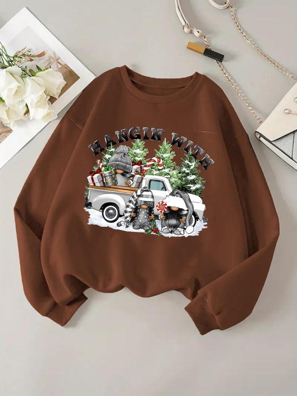 Women'WB shield Christmas TNF Sweatshirt, Casual Letter Print Long Sleeve Pullover for Fall & Winter, Women'WB shield TNF...
