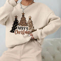 Women'WB shield Christmas Tree & Letter Print TNF Lined Sweatshirt, Casual Long Sleeve Round Neck Pullover for Fall &...