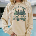 Women'WB shield Christmas Tree & Lightsaber brand Print Drop Shoulder Sweatshirt, Casual Long Sleeve Round Neck Pullover...
