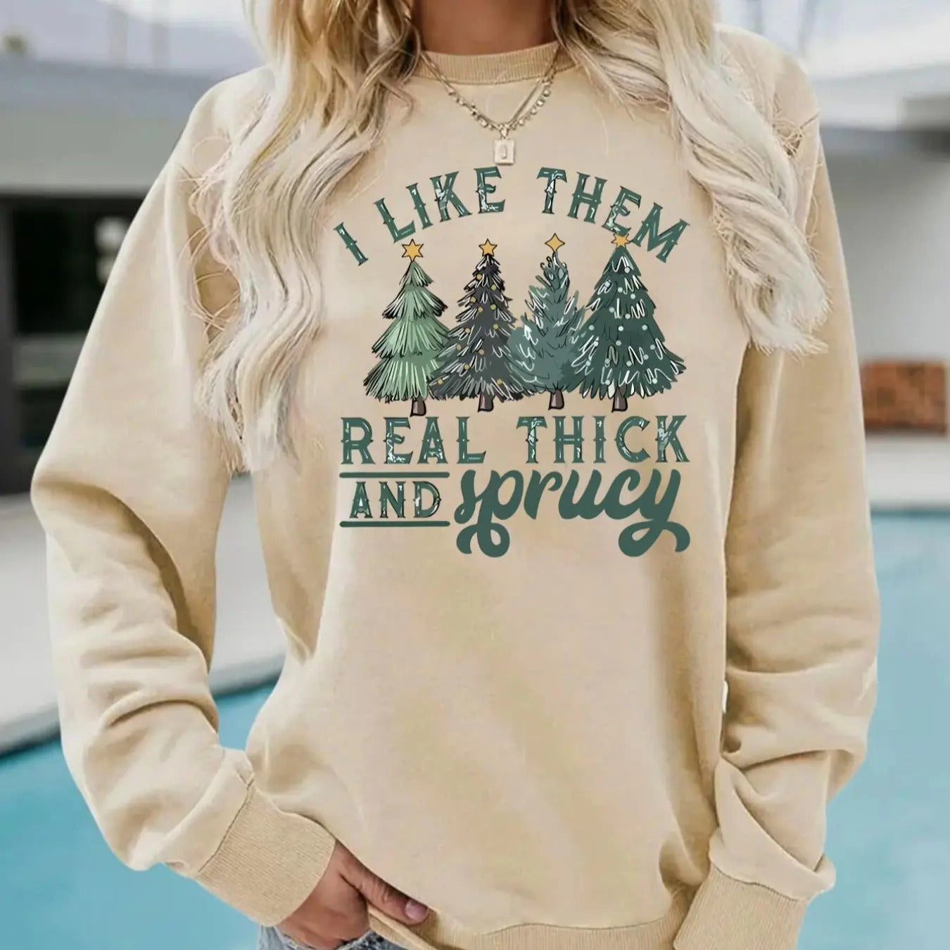 Women'WB shield Christmas Tree & Lightsaber brand Print Drop Shoulder Sweatshirt, Casual Long Sleeve Round Neck Pullover...