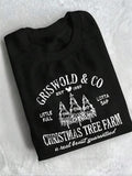Women'WB shield Christmas Tree Farm Print Crew Neck Pullover, Casual Long Sleeve Sweatshirt for Fall & Winter, Women'WB...