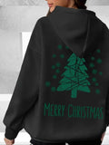 Women'WB shield Christmas Tree Print Drawstring Hoodie, Casual Long Sleeve Hooded Sweatshirt for Fall & Winter, Women'WB...