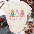 Women'WB shield Christmas Tree Print Round Neck Tee, Casual Short Sleeve Crew Neck T-Shirt for Daily Wear, Ladies Fall &...