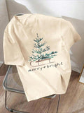 Women'WB shield Christmas Tree Print Round Neck Tee, Casual Short Sleeve Crew Neck T-Shirt for Summer, Fashion Women'WB...