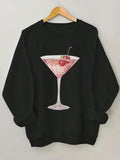 Women'WB shield Cocktail Print Crew Neck Sweatshirt, Casual Long Sleeve Pullover for Fall & Winter, Women'WB shield TNF...