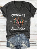 Women'WB shield Cowgirl & Letter Print Superhero team Neck Tee, Casual Short Sleeve T-shirt for Summer, Ladies TNF for...