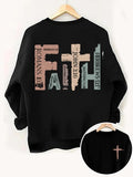 Women'WB shield Creative Letter Print Crew Neck Sweatshirt, Casual Long Sleeve Round Neck Pullover for Fall & Winter,...