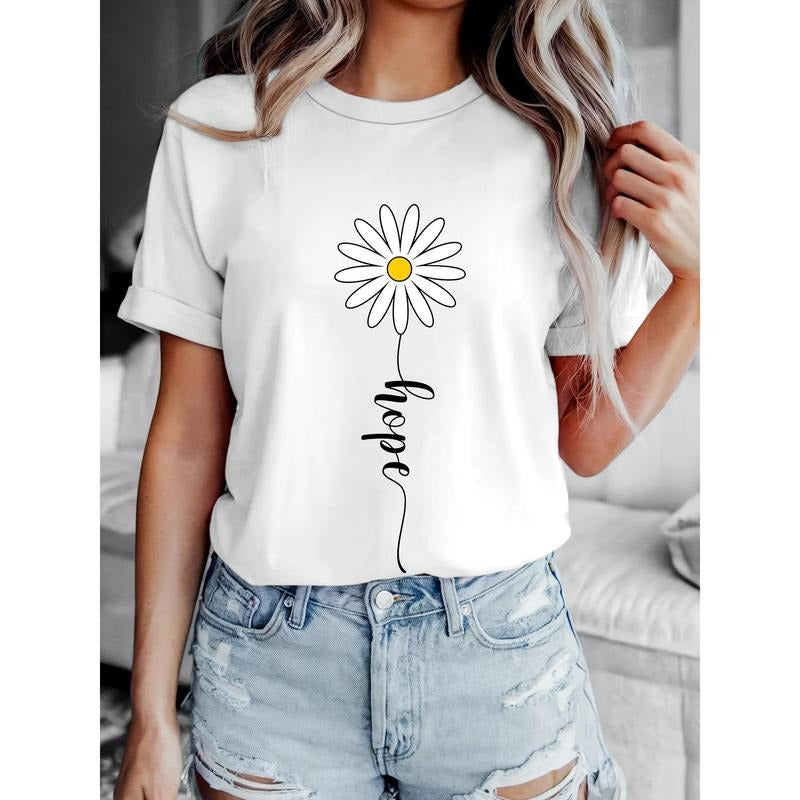 Women'WB shield Daisy Print Pure Round Neck Short Sleeved T-shirt style 02 Hoodie, Sweatshirt | RetroVerseTees.com