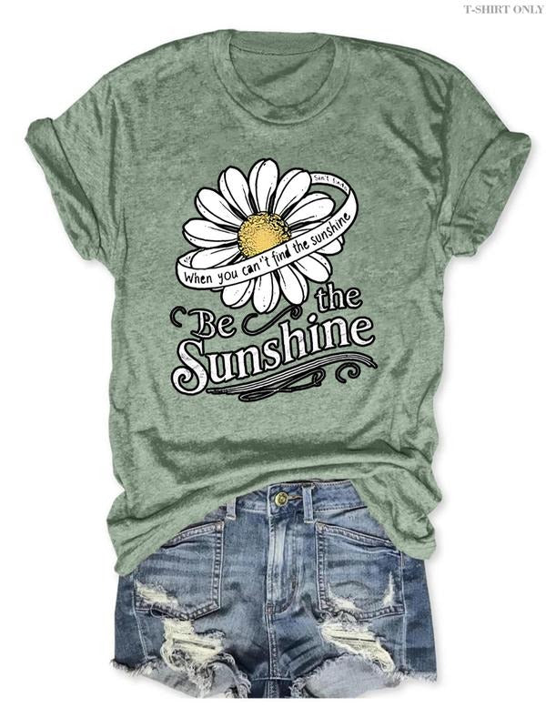 Women'WB shield Dandelion & Letter Print Round Neck Tee, Fashion Casual Crew Neck T-Shirt for Daily Holiday Vacation...