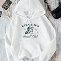 Women'WB shield Dog & Letter Print Drop Shoulder Hoodie, Fashion Casual Drawstring Pocket Hooded Sweatshirt for Daily...