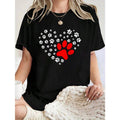 Women'WB shield Dog Paw Heart Graphic T-Shirt