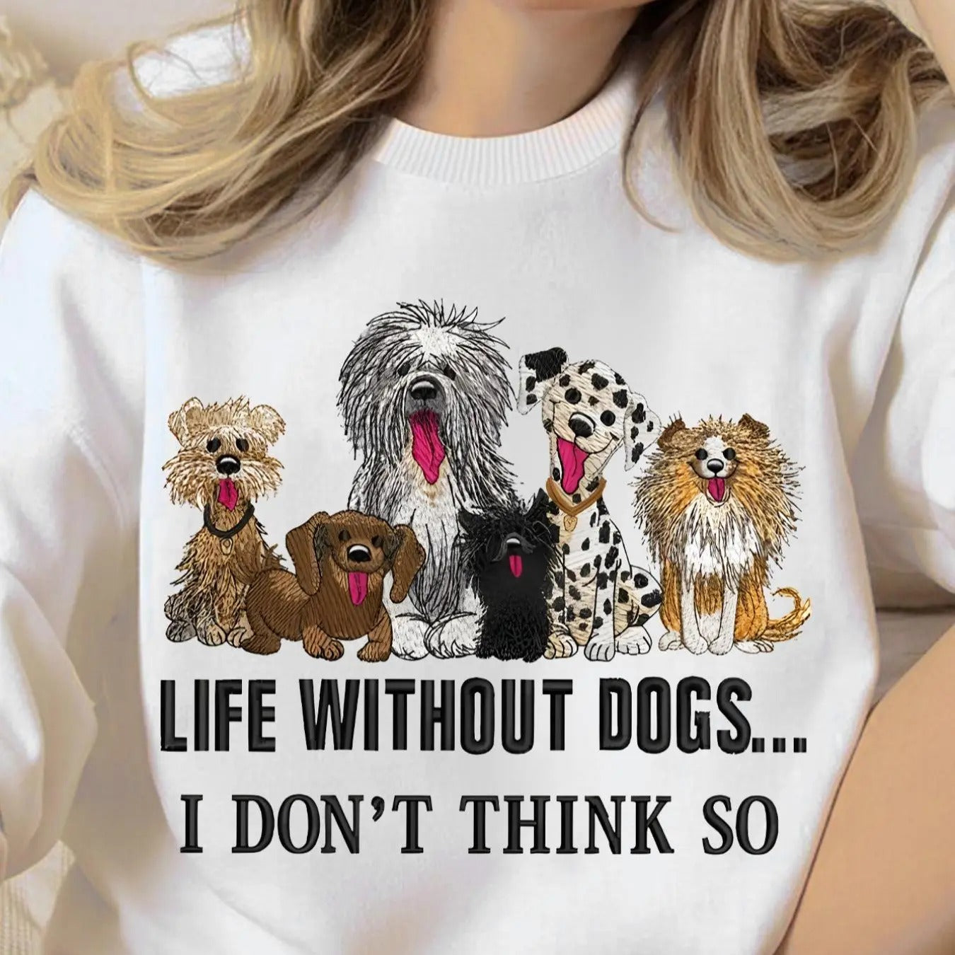 Women'WB shield Dog Print Crew Neck Sweatshirt, Casual Letter Print Long Sleeve Pullover for Fall & Winter, Women'WB...
