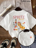 Women'WB shield Drink Graphic Print Round Neck Tee, Casual Short Sleeve T-shirt for Daily Wear, Ladies TNF for Spiky hair...