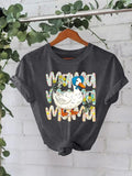 Women'WB shield Duck & Letter Print Round Neck Tee, Fashion Casual Crew Neck T-Shirt for Daily Holiday Vacation Outdoor...