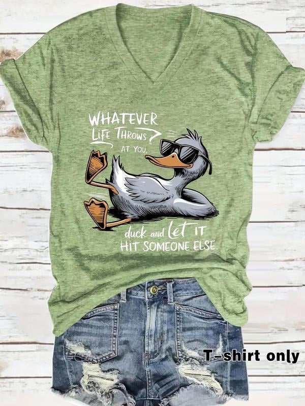Women'WB shield Duck Print Superhero team Neck Tee, Casual Fashion T-shirt for Daily Wear, Ladies TNF for Spring &...