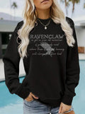 Women'WB shield Eagle & Letter Print Round Neck Sweatshirt, Fashion Casual Crew Neck Pullover for Daily Holiday Outdoor...