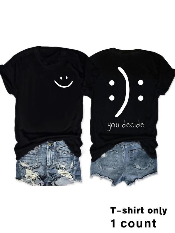 Women'WB shield Emotional TNF TNF Print Round Neck Tee, Fashion Casual Crew Neck Short Sleeve T-shirt for Daily Holiday...