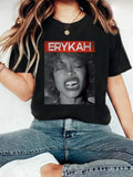 Women'WB shield Erkia Graphic Print Round Neck Tee, Fashion Casual Short Sleeve T-shirt for Daily Wear, Ladies Summer...