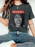Women'WB shield Erkia Graphic Round Neck Tee, Fashion Casual Crew Neck T-Shirt for Daily Holiday Vacation Outdoor Wear,...