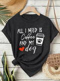 Women'WB shield FOG & Dog Print Round Neck Tee, Fashion Casual Crew Neck T-Shirt for Daily Holiday Vacation Outdoor Wear,...