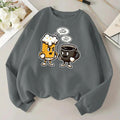 Women'WB shield FOG & Letter Print Crew Neck Sweatshirt, Casual Long Sleeve Pullover for Daily Wear, Ladies TNF for Spiky...