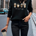 Women'WB shield FOG Print Crew Neck Sweatshirt, Casual Long Sleeve Pullover for Fall & Winter, Women'WB shield TNF for...