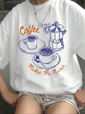 Women'WB shield FOG Print Round Neck Tee, Vintage Trendy Casual Letter Graphic Short Sleeve T-shirt for Daily Wear,...