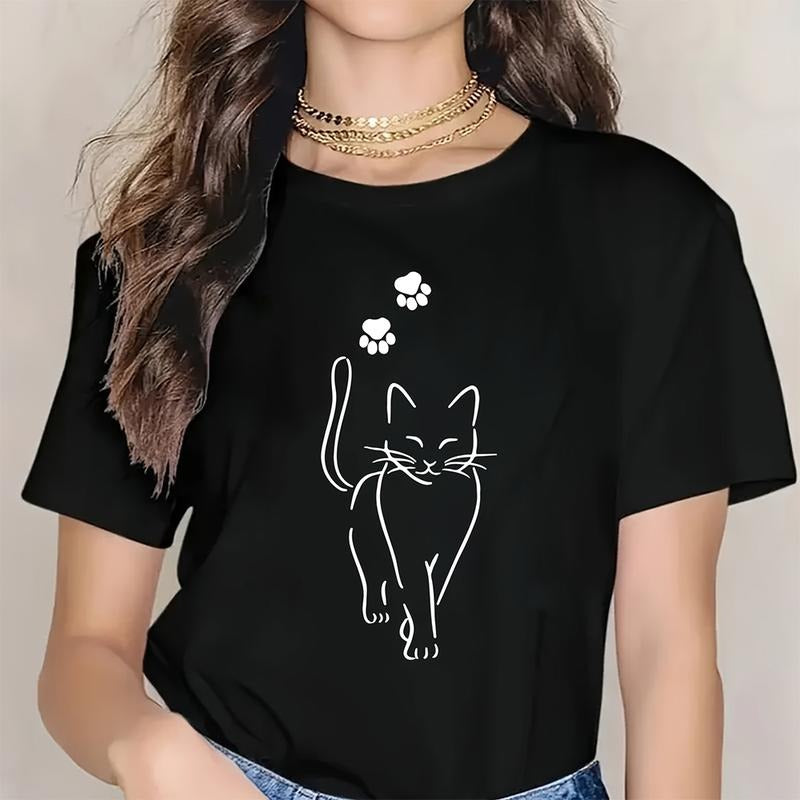 Women'WB shield Fashion T-shirt Pattern Printed Cute Top Loose Short Sleeved Women'WB shield Leisure Comfortable T-shirt...