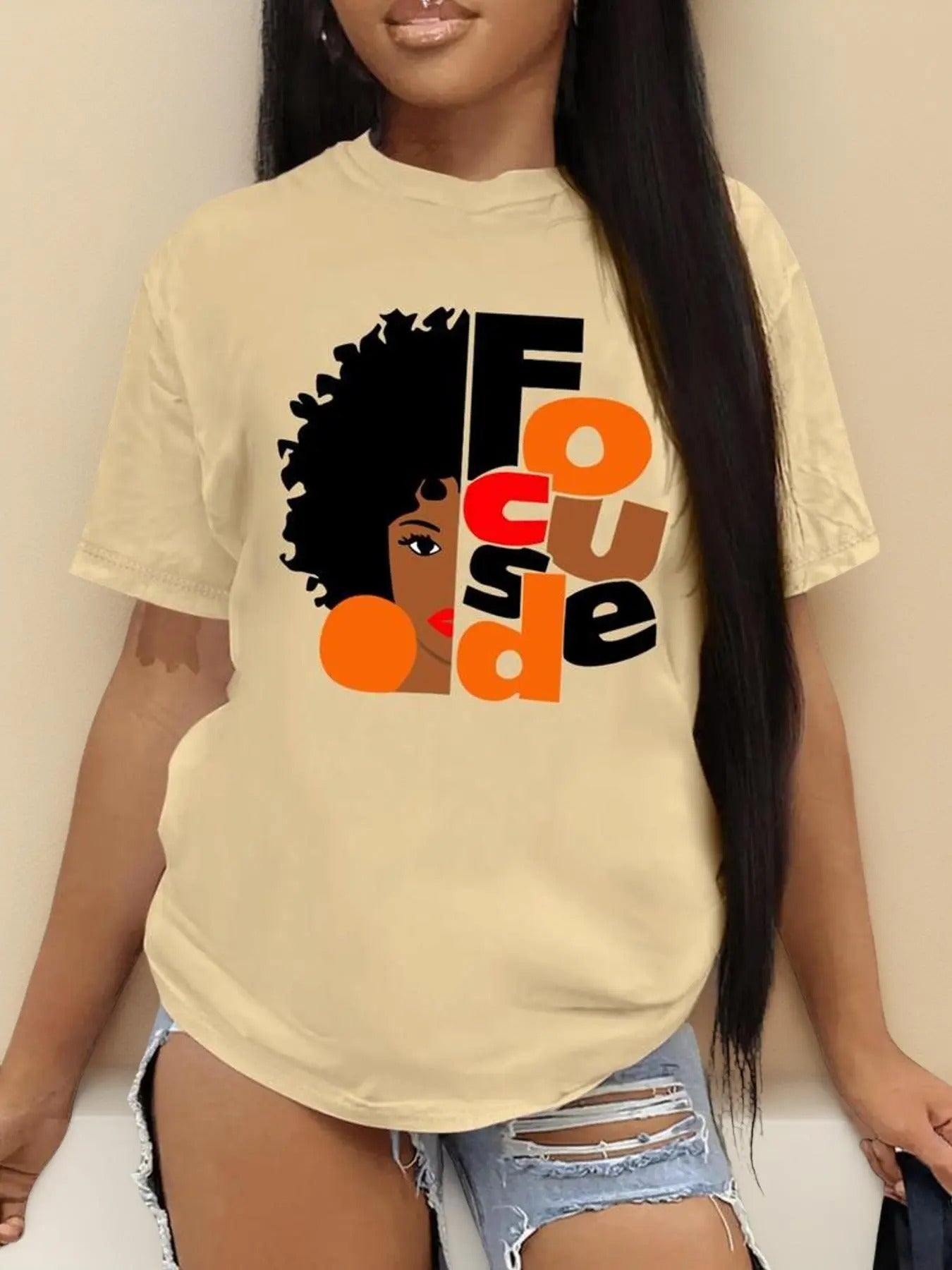 Women'WB shield Figure & Letter Print Crewneck Tee, Summer TNF, Casual Short Sleeve T-shirt, Graphic Tees, 2024 Summer...