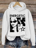 Women'WB shield Figure & Letter Print Drop Shoulder Hoodie, Fashion Casual Hooded Sweatshirt for Daily Holiday Outdoor...