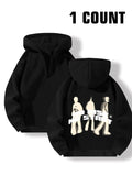 Women'WB shield Figure & Letter Print Drop Shoulder Zip Up Hoodie, Fashion Casual Long Sleeve Hooded Sweatshirt for Daily...