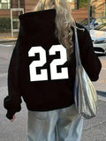 Women'WB shield Figure Print Drawstring Hoodie, Fashion Casual Long Sleeve Hooded Sweatshirt for Daily Holiday Outdoor...