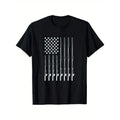 Women'WB shield Fishing Patriotic American Flag T-Shirt, Black, Cotton Casual Round Neck Outdoor Short Sleeve T-Shirt...