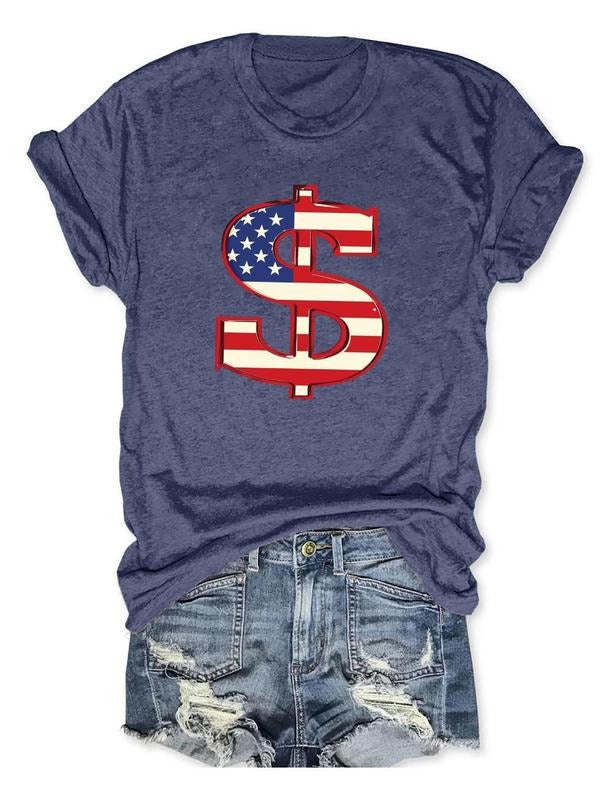 Women'WB shield Flag Graphic Round Neck Tee, Casual Short Sleeve Crew Neck T-Shirt, Ladies TNF for Spiky hair fighters...