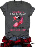 Women'WB shield Flamingo Print Round Neck Tee, Fashion Casual Crew Neck T-Shirt for Daily Holiday Vacation Outdoor Wear,...