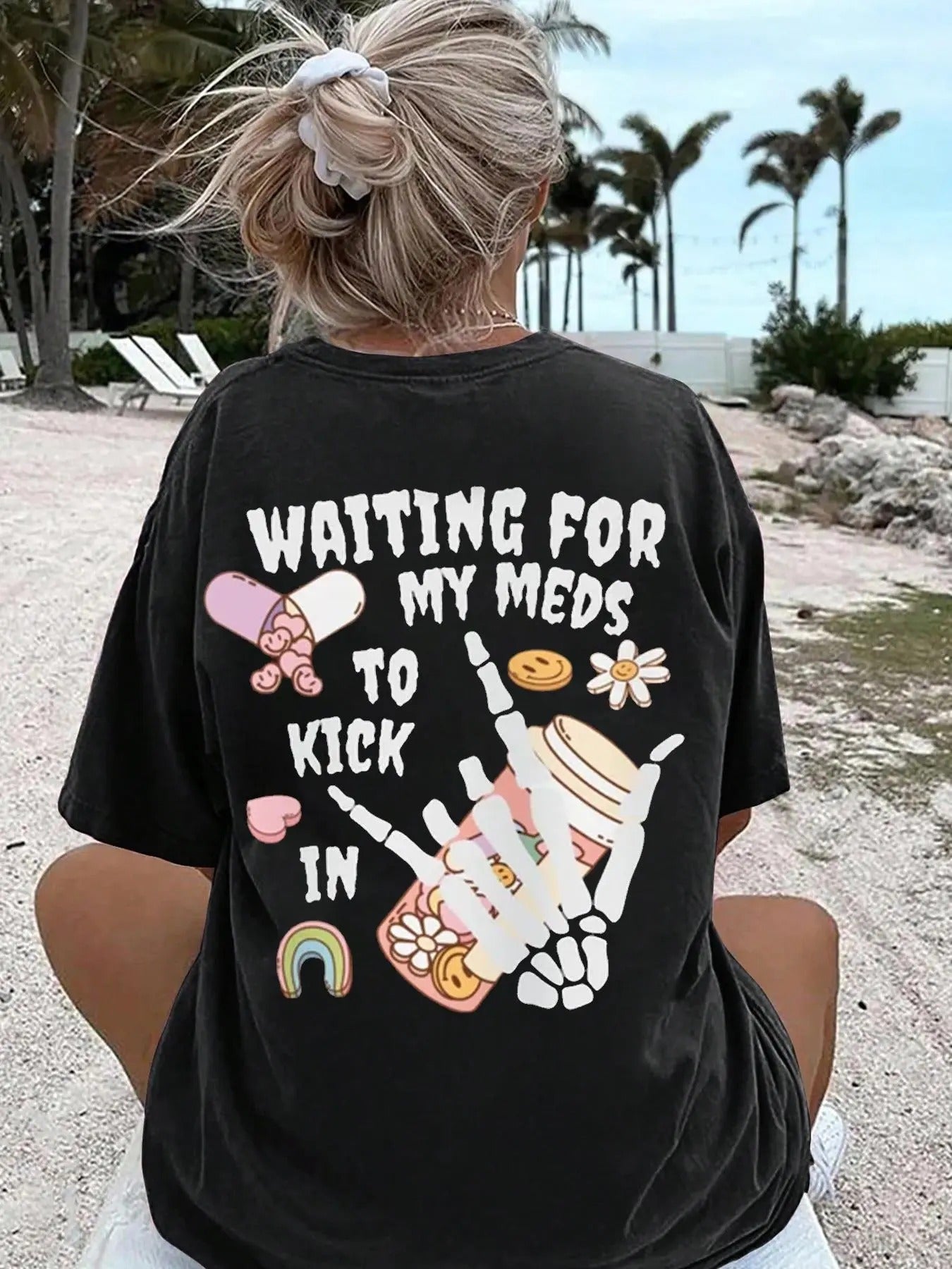 Women'WB shield Floral & Heart & Letter Print Round Neck Graphic Tee, Vintage Trendy Casual Drop Shoulder Short Sleeve...