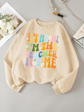 Women'WB shield Floral & Letter Print Drop Shoulder Sweatshirt, Casual Long Sleeve Round Neck Pullover for Daily Wear,...