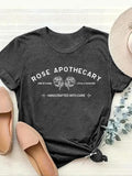 Women'WB shield Floral & Letter Print Round Neck Tee, Casual Short Sleeve Crew Neck T-shirt, Ladies TNF for Daily Wear...