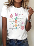 Women'WB shield Floral & Letter Print Round Neck Tee, Fashion Casual Crew Neck T-Shirt for Daily Holiday Vacation Outdoor...
