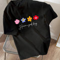Women'WB shield Floral & Letter Print Round Neck Tee, Fashion Casual Drop Shoulder Short Sleeve T-shirt, Ladies Summer...